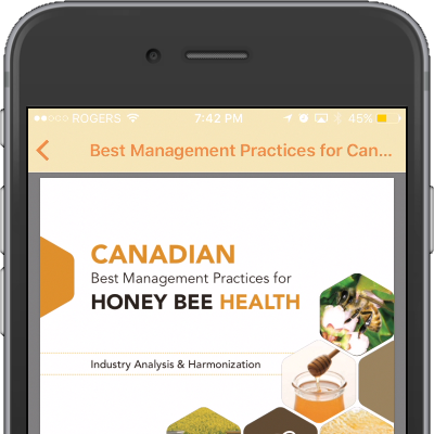 Info Grove App Canadian Honey Bee Best management Document Mobile App