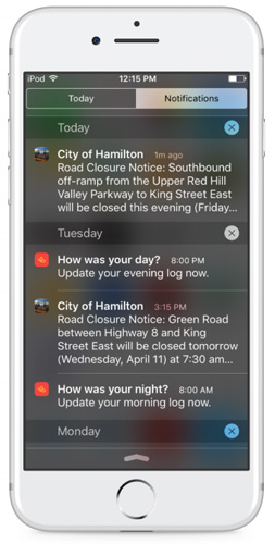 Info Grove App City Mobile Emergency Notification Screen
