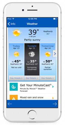 info Grove App City Weather Page