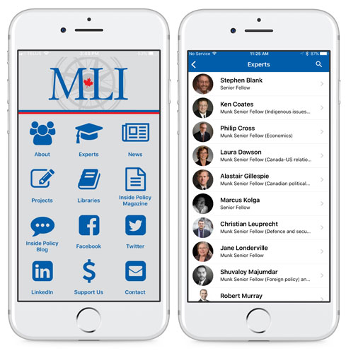 Info Grove App Macdonald-Laurier Institute Feature Page and Experts Page