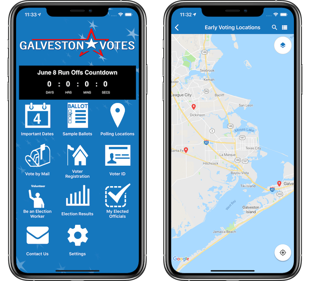 Galveston County Info Grove Mobile Apps for Cities, Towns, and
