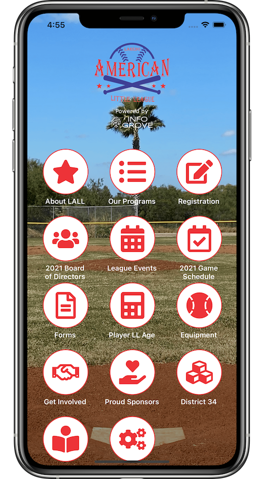 Info Grove App Laredo American Little League Association Feature Page