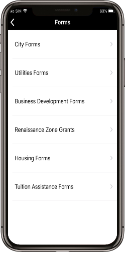 Info Grove City of Cavalier North Dakota App Forms Page