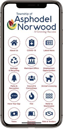 Info Grove App Township Asphodel Norwood App first page