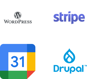 Integration with WordPress, Stripe, Google and Drupal