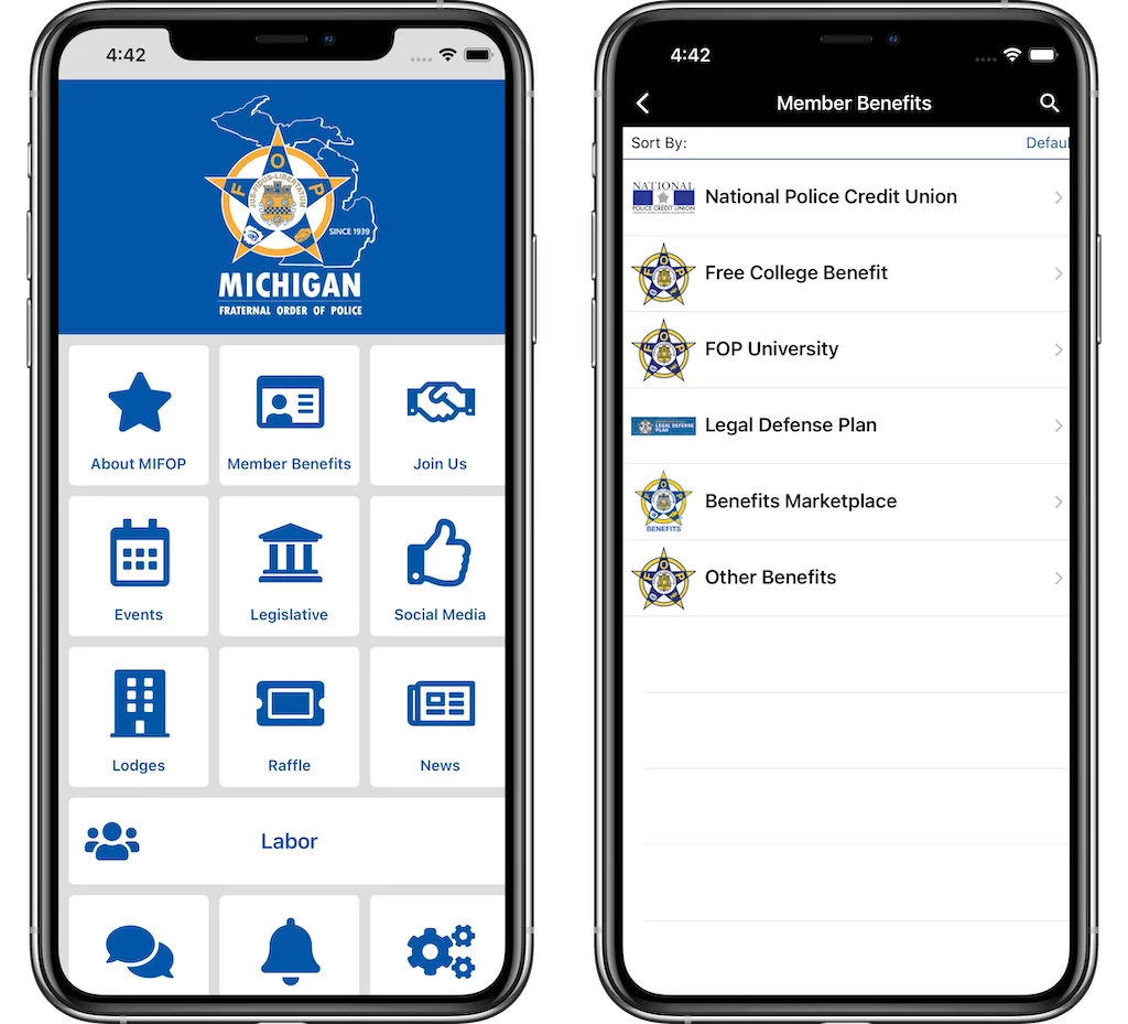 The Michigan Fraternal Order of Police (MIFOP) image of mobile app