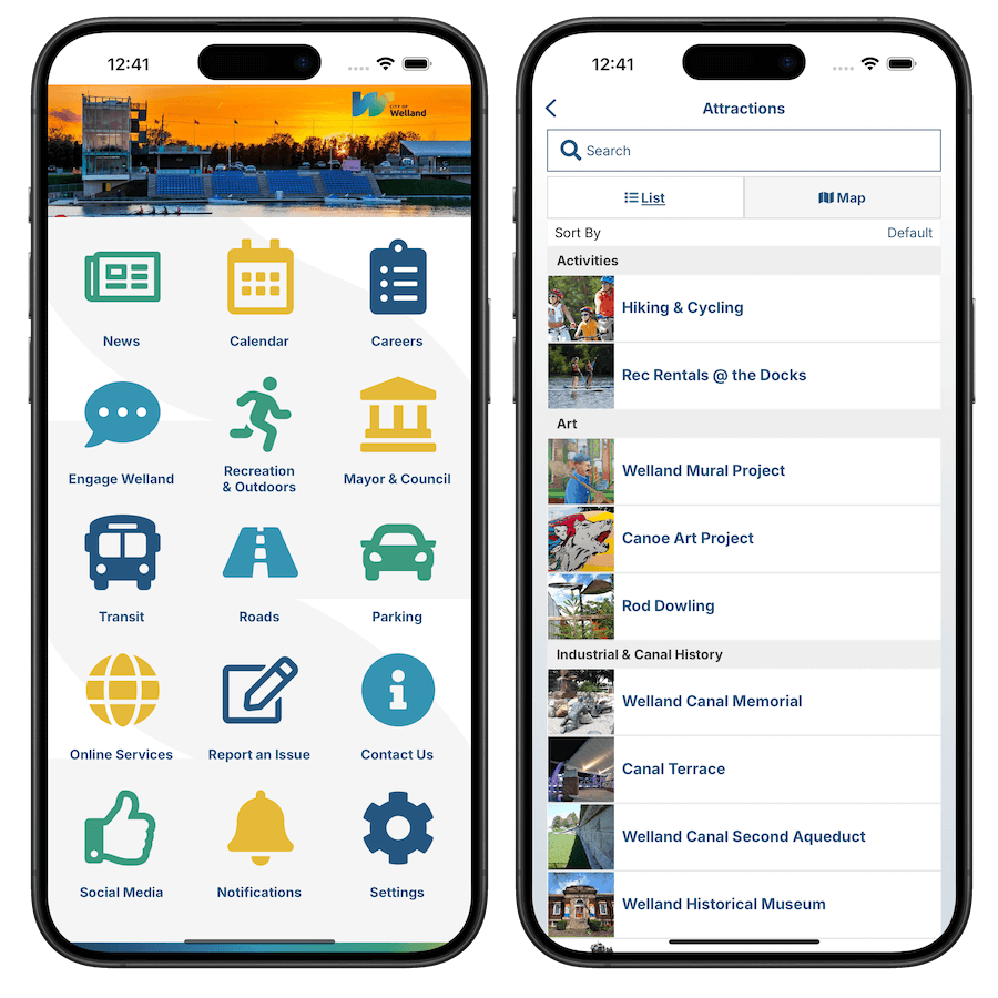 Info Grove City of Welland Mobile App screenshot
